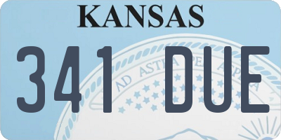 KS license plate 341DUE