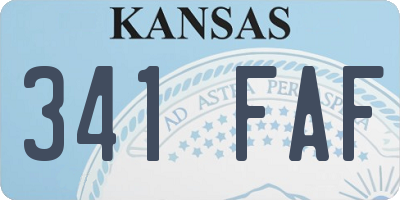 KS license plate 341FAF