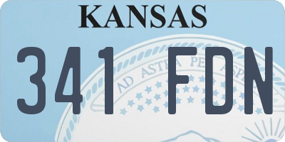 KS license plate 341FDN