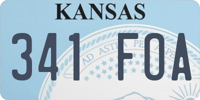 KS license plate 341FOA