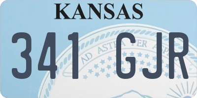 KS license plate 341GJR