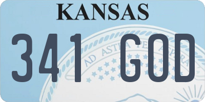 KS license plate 341GOD