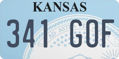 KS license plate 341GOF