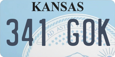 KS license plate 341GOK