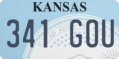 KS license plate 341GOU