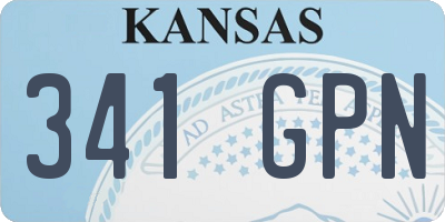 KS license plate 341GPN