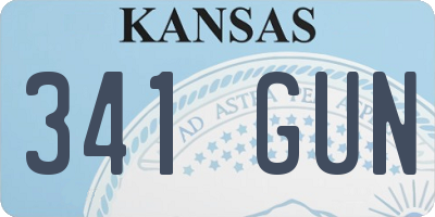 KS license plate 341GUN