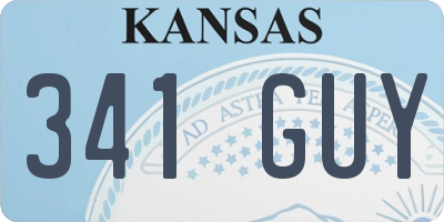 KS license plate 341GUY