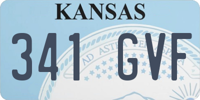 KS license plate 341GVF
