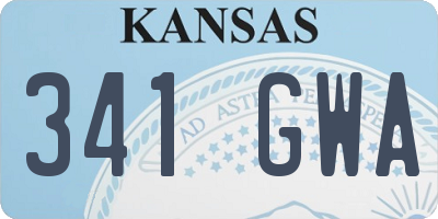 KS license plate 341GWA