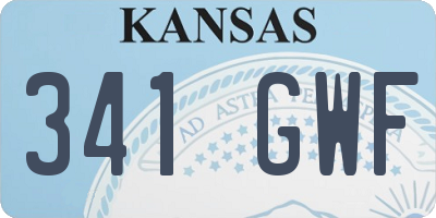 KS license plate 341GWF