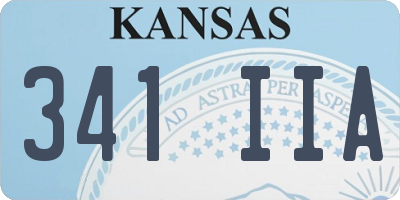 KS license plate 341IIA