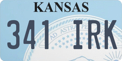KS license plate 341IRK