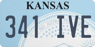 KS license plate 341IVE