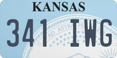 KS license plate 341IWG