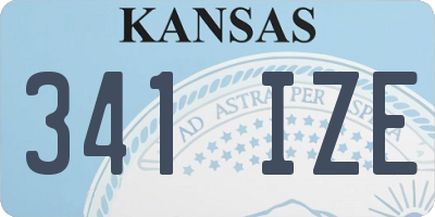 KS license plate 341IZE