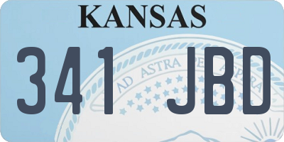 KS license plate 341JBD