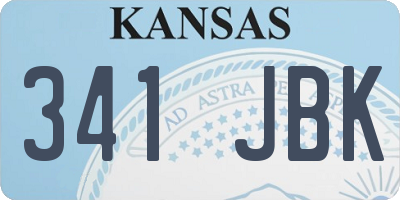 KS license plate 341JBK