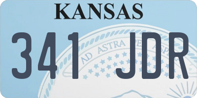 KS license plate 341JDR