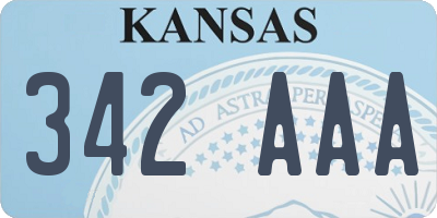 KS license plate 342AAA