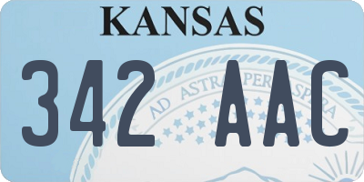 KS license plate 342AAC