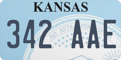 KS license plate 342AAE