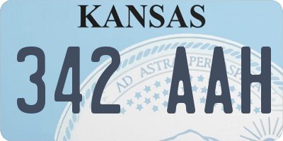 KS license plate 342AAH