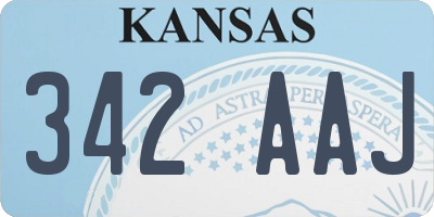 KS license plate 342AAJ