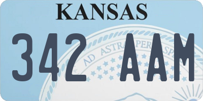 KS license plate 342AAM