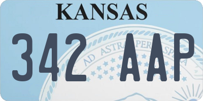 KS license plate 342AAP