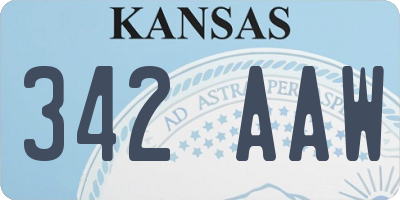 KS license plate 342AAW
