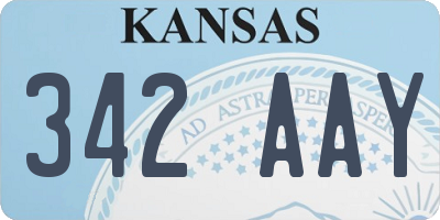 KS license plate 342AAY