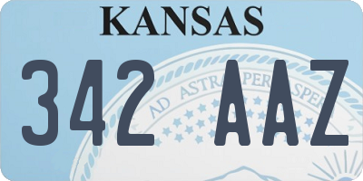 KS license plate 342AAZ