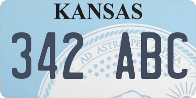 KS license plate 342ABC