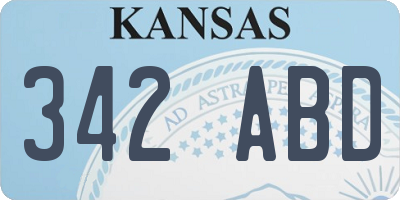 KS license plate 342ABD