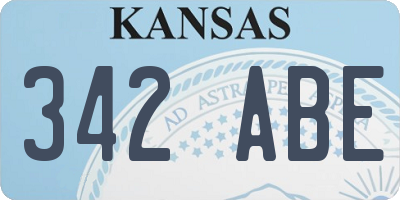 KS license plate 342ABE