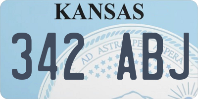 KS license plate 342ABJ