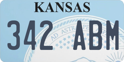 KS license plate 342ABM