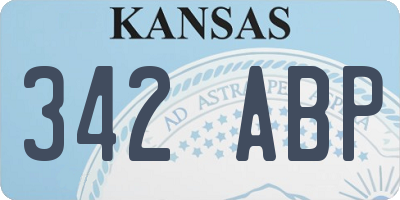 KS license plate 342ABP