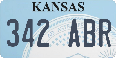 KS license plate 342ABR