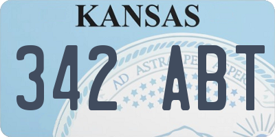 KS license plate 342ABT