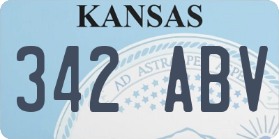 KS license plate 342ABV