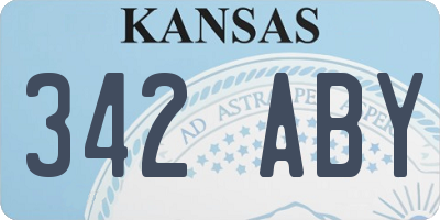 KS license plate 342ABY
