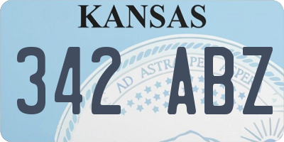 KS license plate 342ABZ