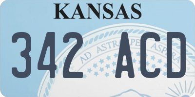 KS license plate 342ACD