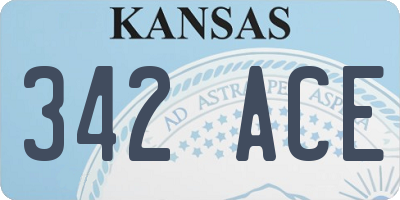 KS license plate 342ACE