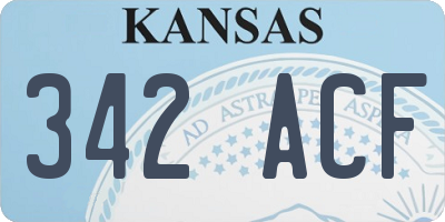 KS license plate 342ACF