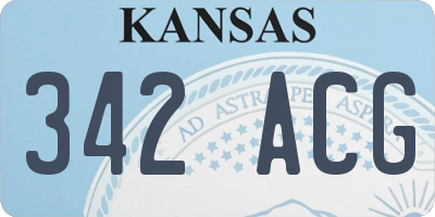 KS license plate 342ACG