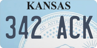 KS license plate 342ACK