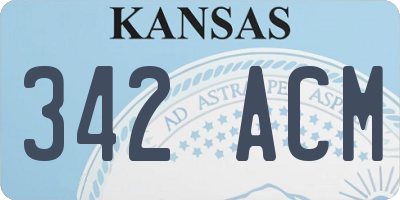 KS license plate 342ACM